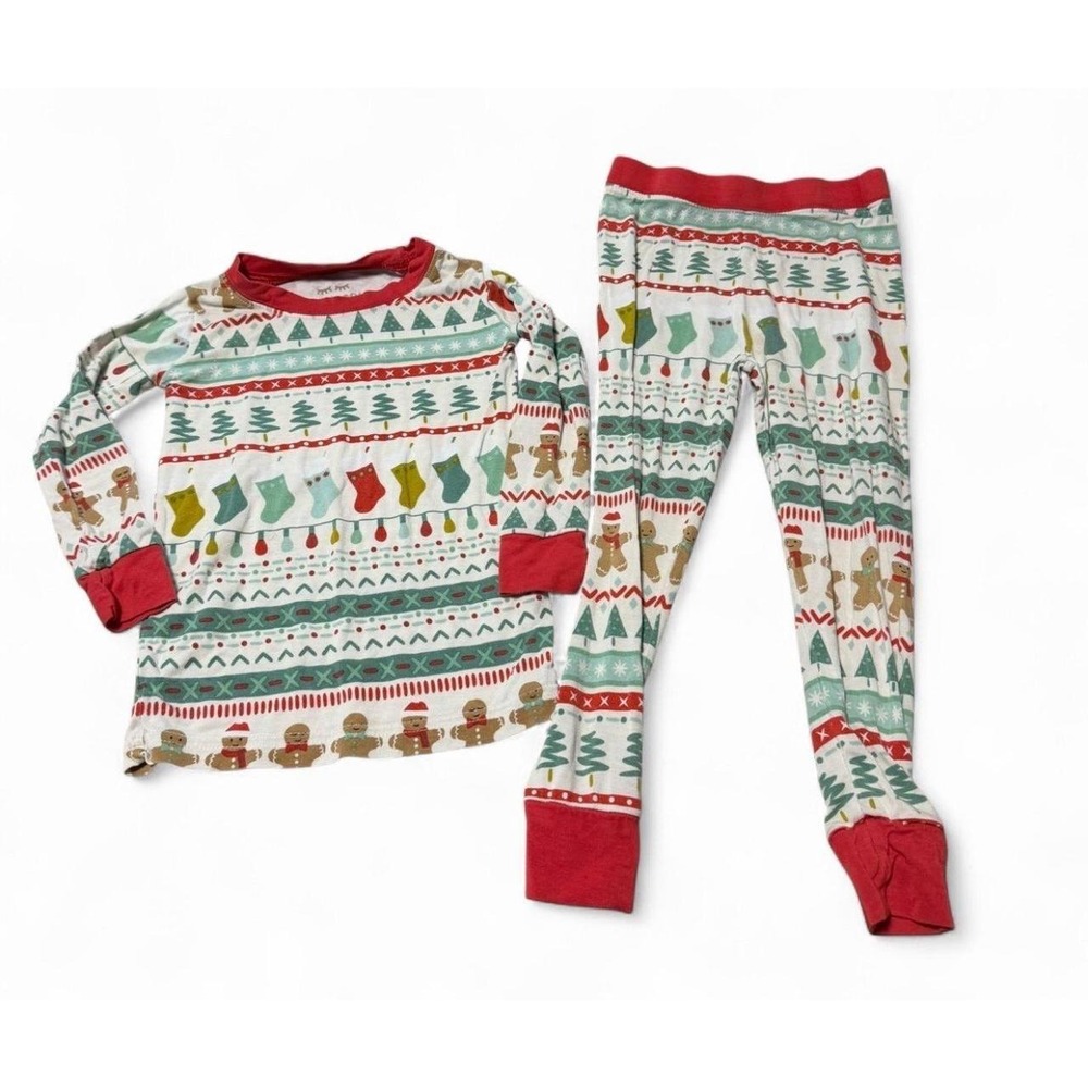Little Sleepies Christmas Gingerbread Holiday Pajama Set 18-24 Months Bamboo